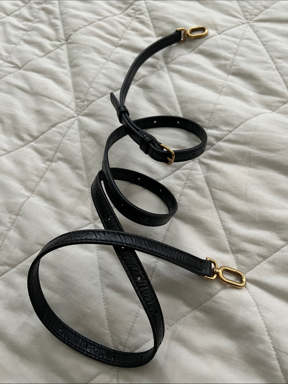 Balenciaga replacement shoulder strap black with brushed gold hardware